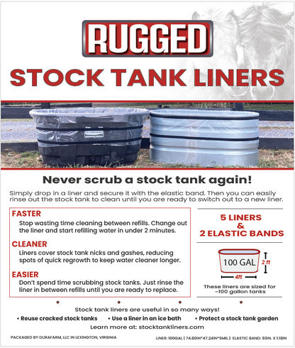 5 pack 100 gallon rugged stock tank liners