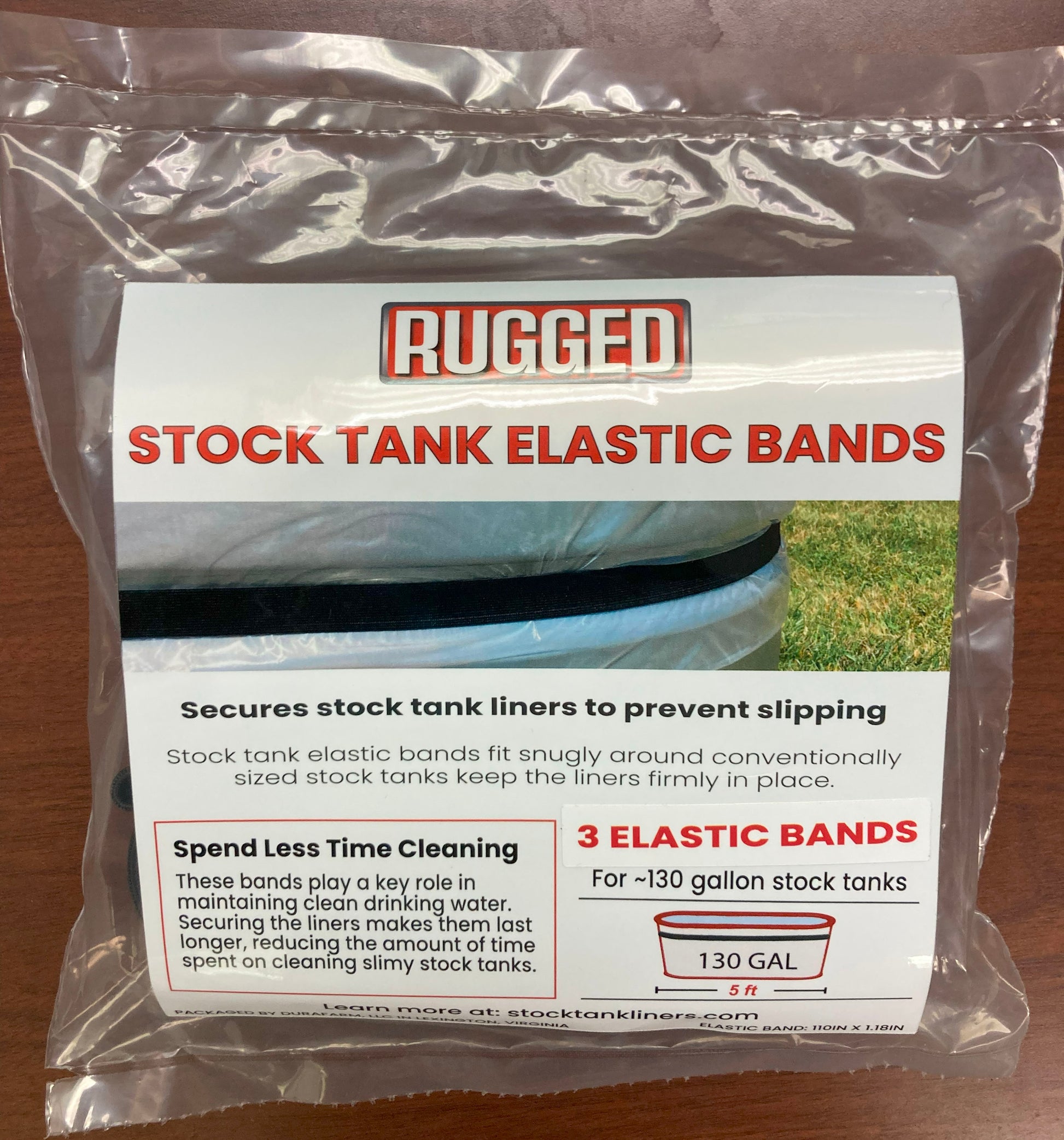 1 pack of rugged stock tank elastic bands for 130 gallon